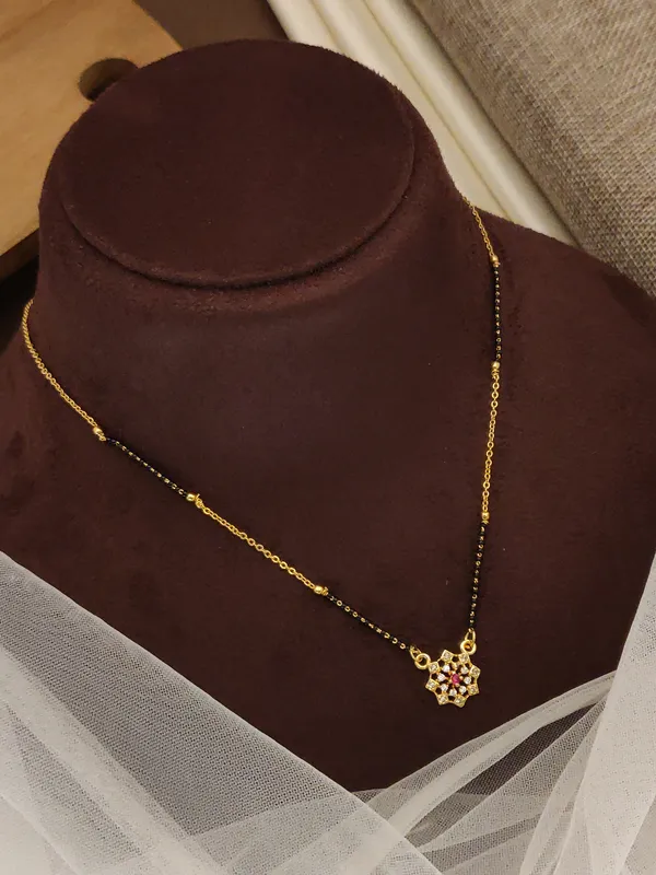 Ishika_Designer_Rose_Gold_Plate_With_white_stone_Mangalsutra_For_women