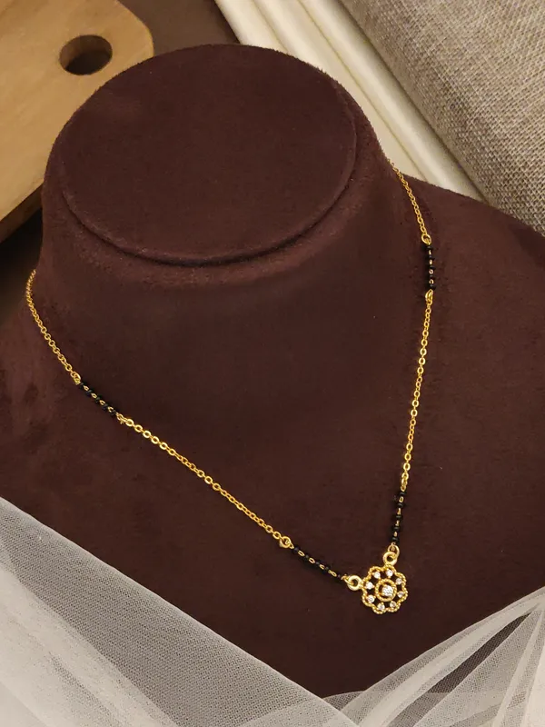 Myra_Designer_Rose_Gold_Plate_With_white_stone_Mangalsutra_For_women