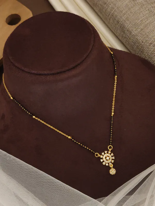 Nitya_Designer_Rose_Gold_Plate_With_white_stone_Mangalsutra_For_women
