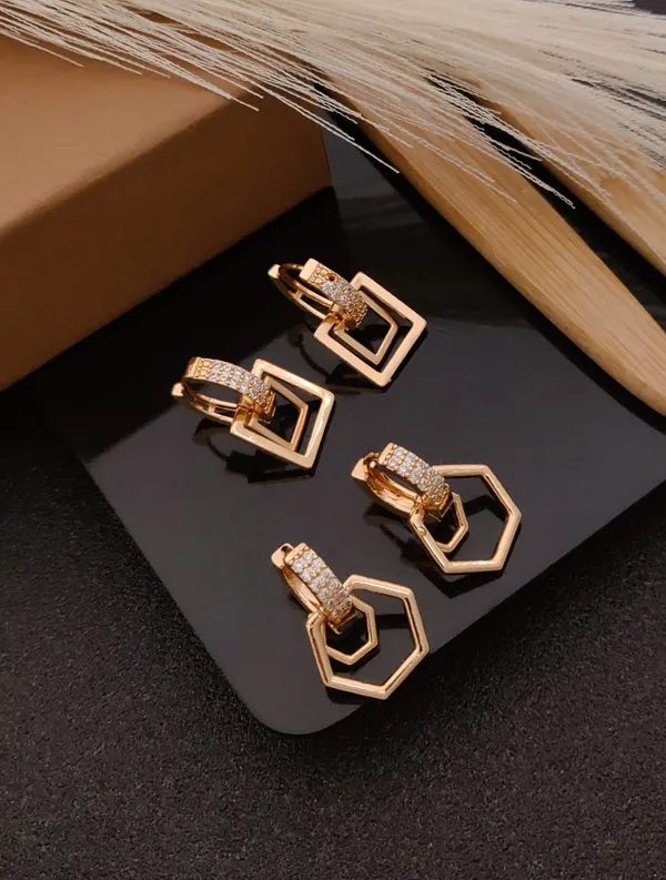 Rose_Gold_Plated_Earring_combo_of_2_pair_(Square_and_Hexagon_Shaped)