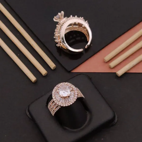 Gold_Elegant_Round_Cut_Anti_tarnish_and_Free_Size_Crystal_Ring_with_Halo_Design,_Rose_Gold_Plated,_Multi-Row_Band_For_women