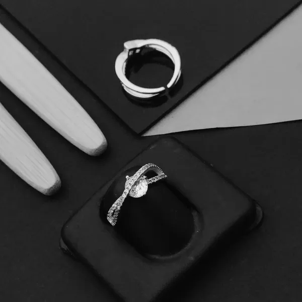 Silver_Elegant_Crossover_Anti_tarnish_and_Free_Size_Crystal_Ring,_Rose_Gold_Plated,_Cubic_Zirconia_Studded_For_women