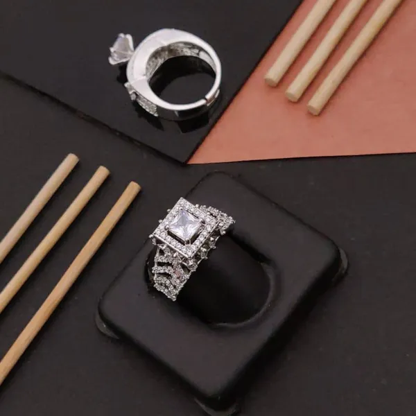 Silver_Dazzling_Adjustable_Diamond_Ring_Anti-Tarnish_&_Perfect_for_Gifting_For_women