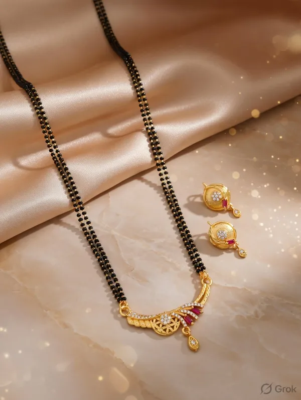 Traditional_Gold_Plated_Ruby_&_Diamond_Mangalsutra_Set_with_Matching_Studs