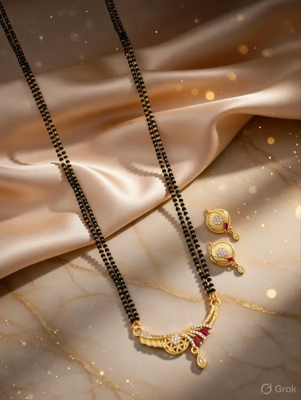Traditional_Gold_Plated_Ruby_&_Diamond_Mangalsutra_Set_with_Matching_Studs