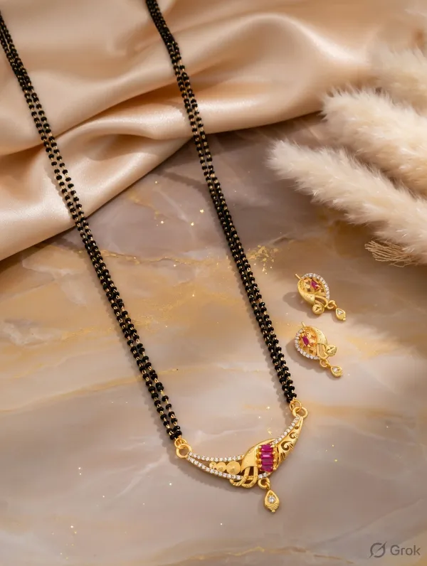 Nakshatra_Ruby_Mangalsutra_�_Traditional_Dual-Tone_Black_Bead_Necklace