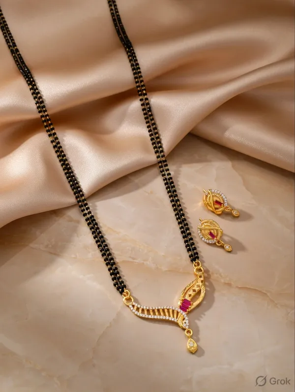 Traditional_Gold_Plated_Ruby_&_Diamond_Mangalsutra_Set_with_Matching_Studs