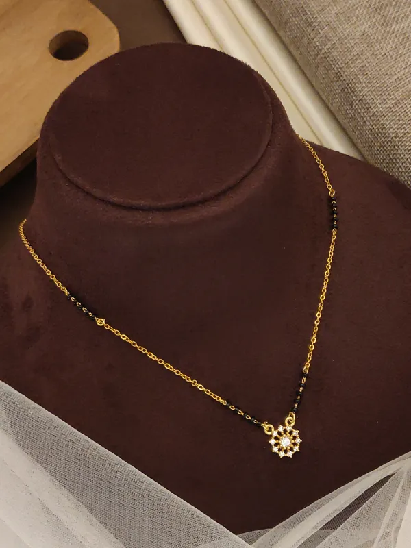 Saisha_Designer_Rose_Gold_Plate_With_white_stone_Mangalsutra_For_women