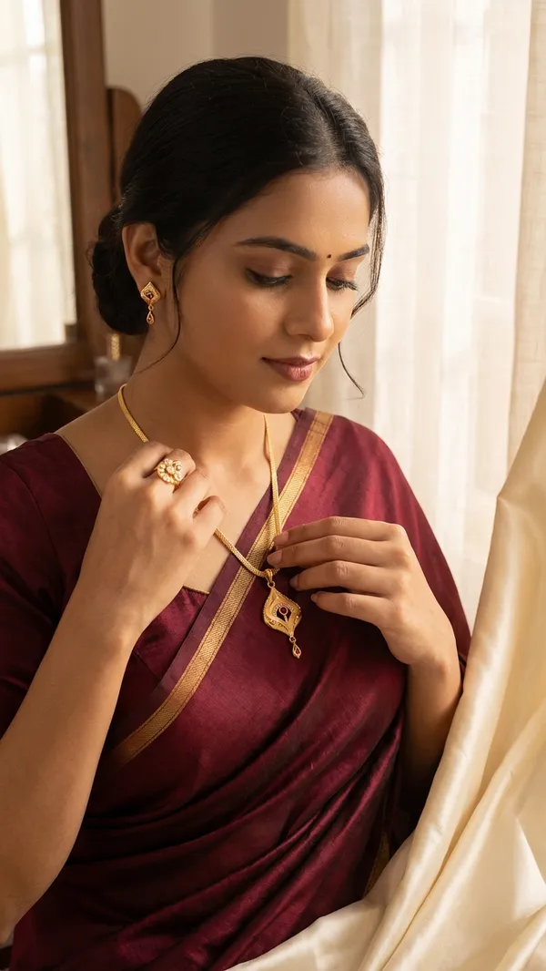 Traditional_Gold-Plated_Designer_Pendant_Set_with_Matching_Ring_|_Ruby_&_CZ_Stone_Temple_Jewelry