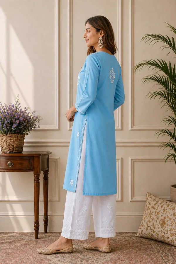 Blue_Chikankari_Kurti_for_Women