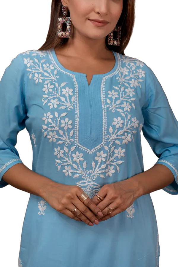 Blue_Chikankari_Kurti_for_Women