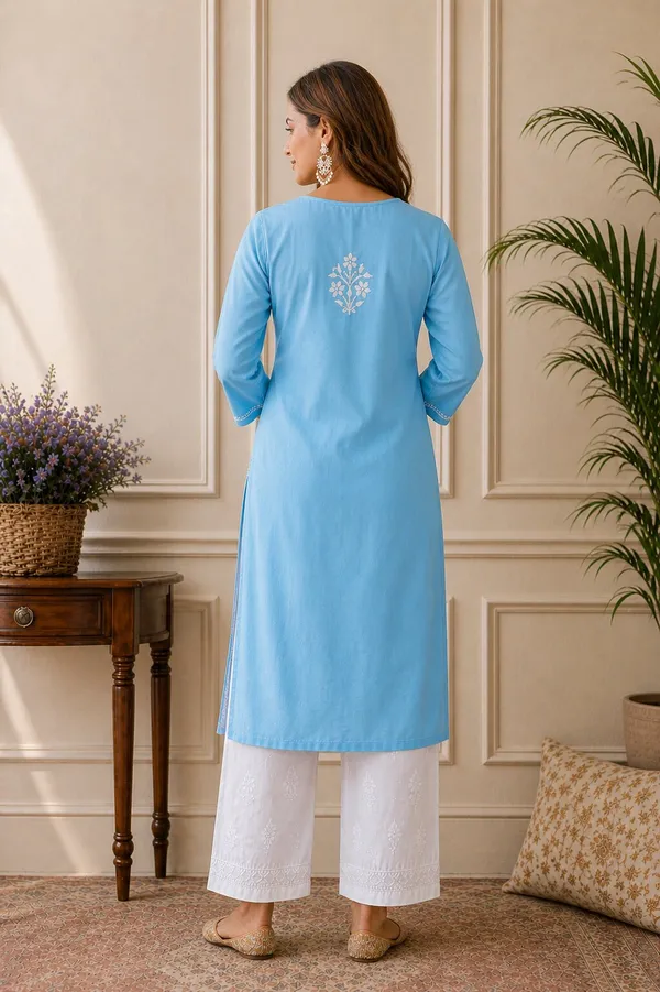 Blue_Chikankari_Kurti_for_Women