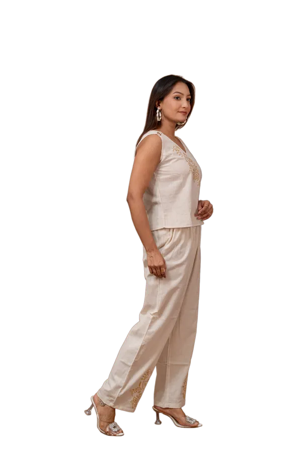 Beige_Sleeveless_(Coord_Set)_for_Women
