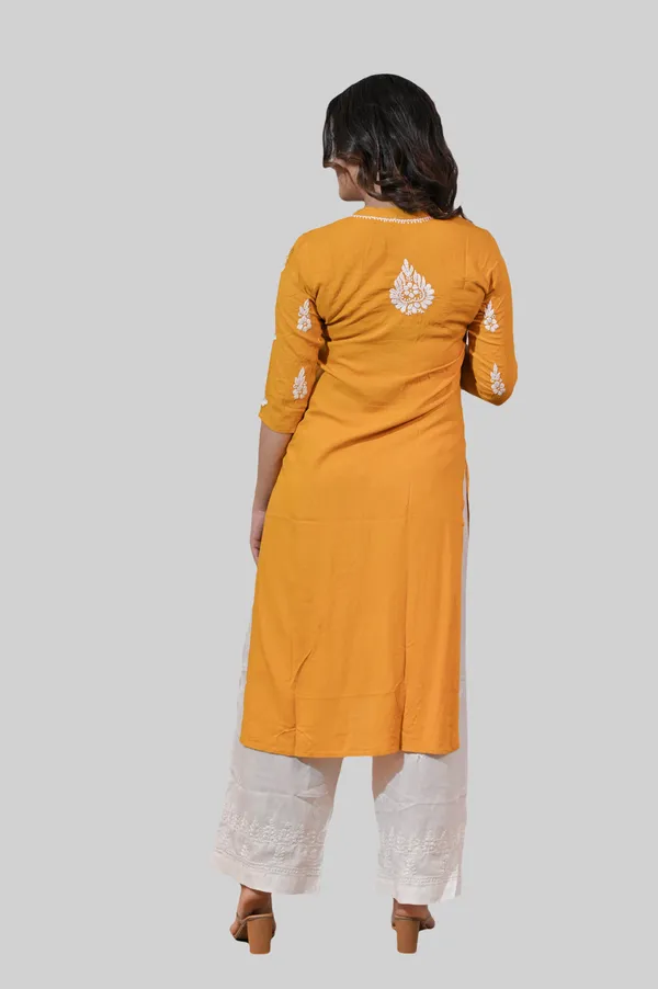 Mustard_Chikankari_Kurti_for_Women