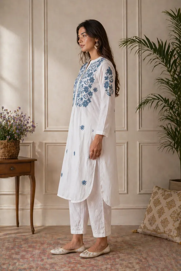 White-Blue_Chikankari_Kurti_for_Women