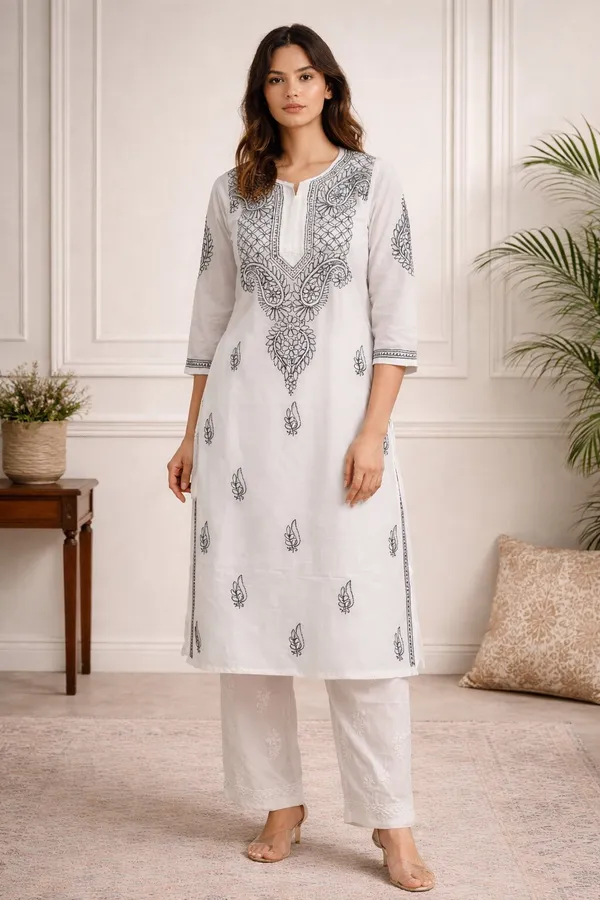 Black-White_Chikankari_Kurti_for_Women