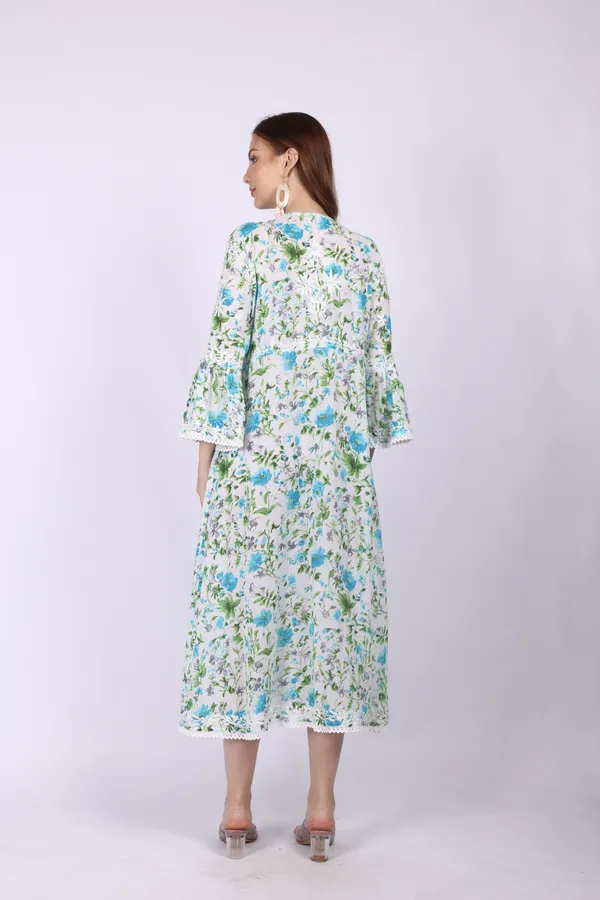 White_Mall_Print_Mall_Cotton_Chikankari_Gown_For_Women