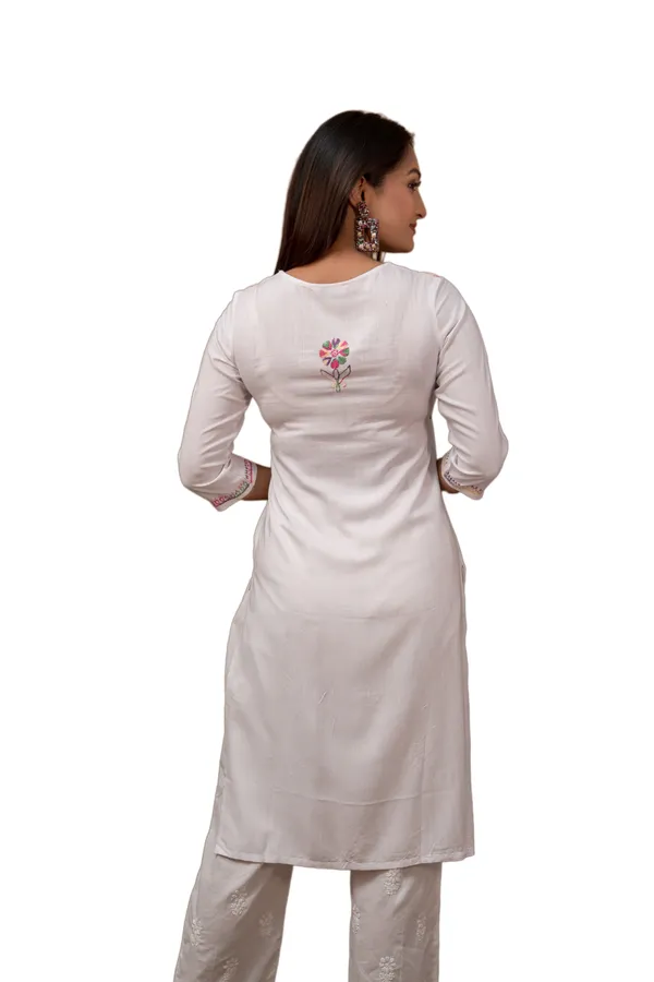 Multicolor_Chikankari_on_White_Kurti_for_Women