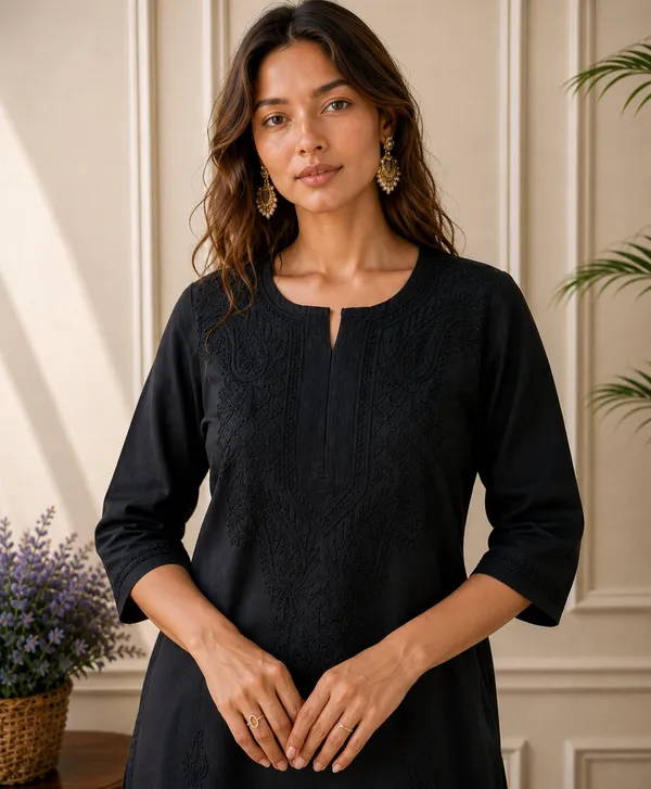 Black_Chikankari_Kurti_for_Women