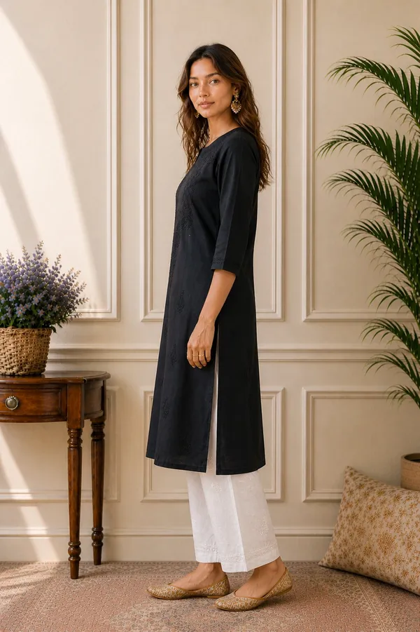 Black_Chikankari_Kurti_for_Women