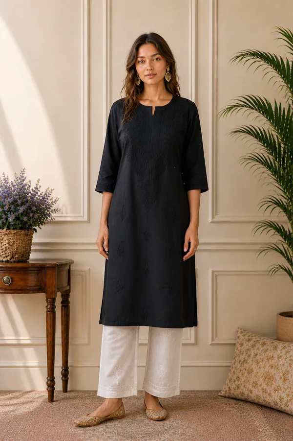 Black_Chikankari_Kurti_for_Women