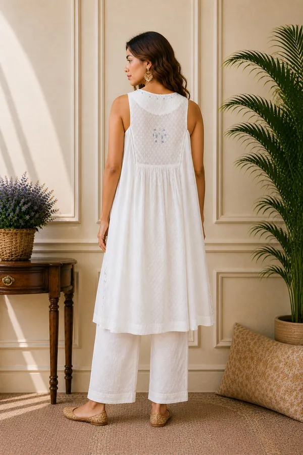 White_Sleeveless_Chikankari_Kurti_for_Women