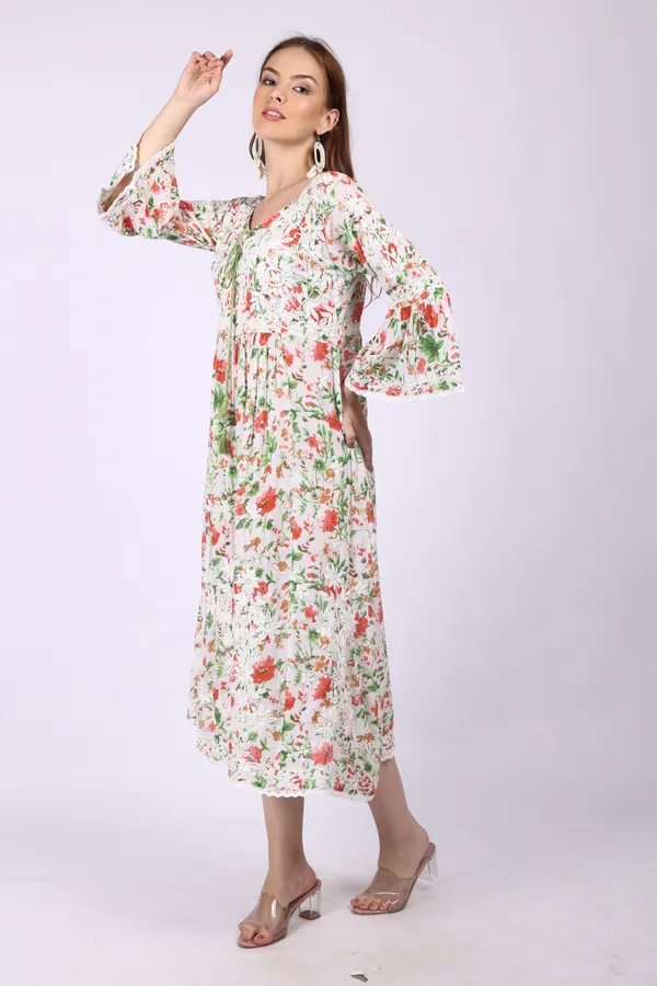 White_Mall_Print_Mall_Cotton_Chikankari_Gown_For_Women