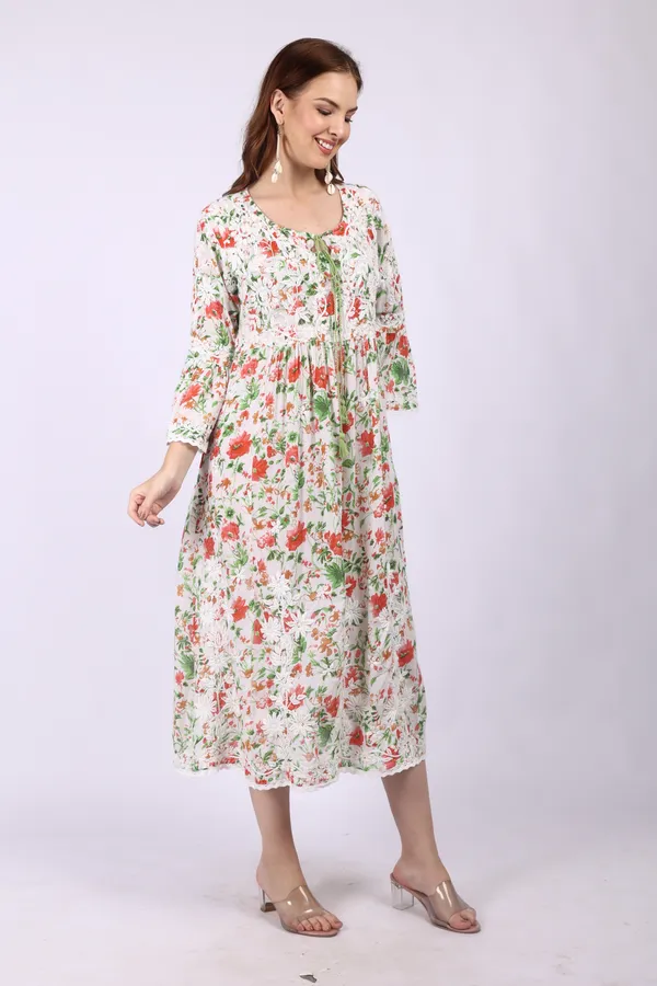 White_Mall_Print_Mall_Cotton_Chikankari_Gown_For_Women