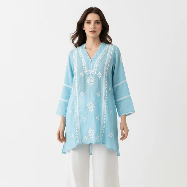 Light_Blue_Chikankari_Kurti_for_Women