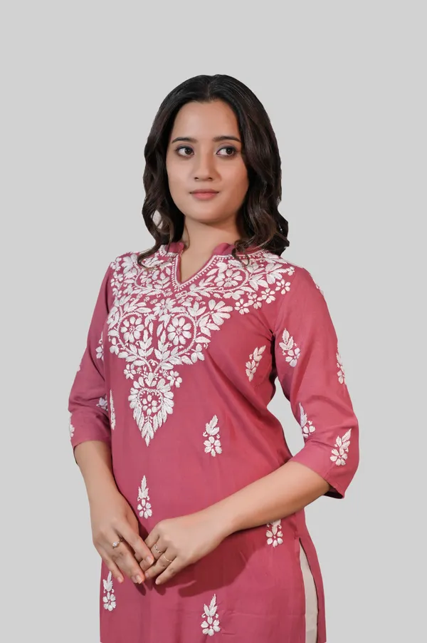 Onion_Pink_Chikankari_Kurti_for_Women