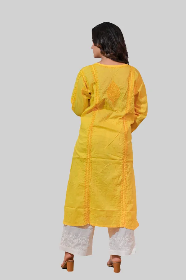 Mustard_Chikankari_Kurti_for_Women