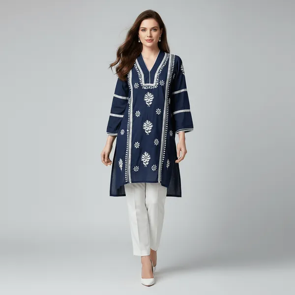 Navy_Blue_Chikankari_Kurti_for_Women