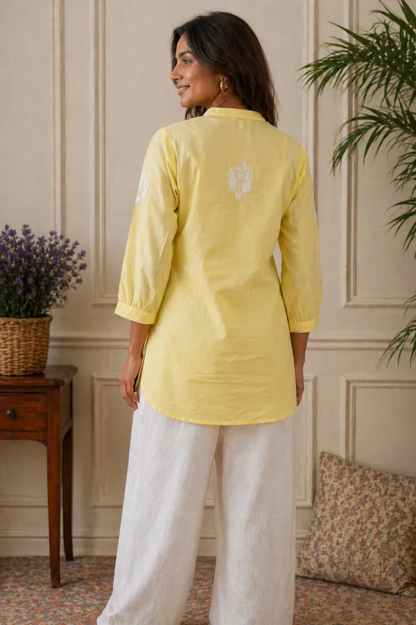Yellow_Chikankari_Top_for_Women