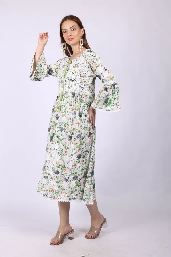 White_Mall_Print_Mall_Cotton_Chikankari_Gown_For_Women