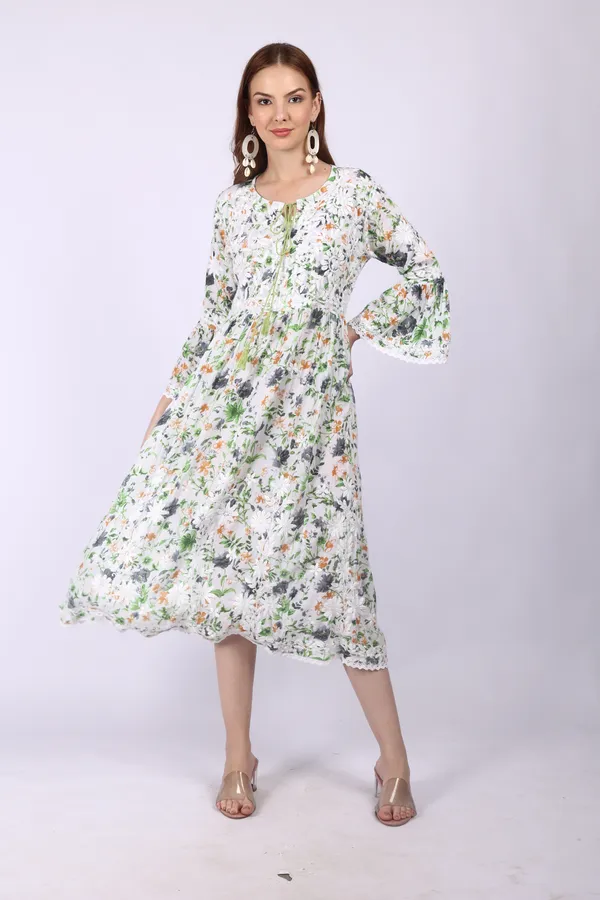 White_Mall_Print_Mall_Cotton_Chikankari_Gown_For_Women