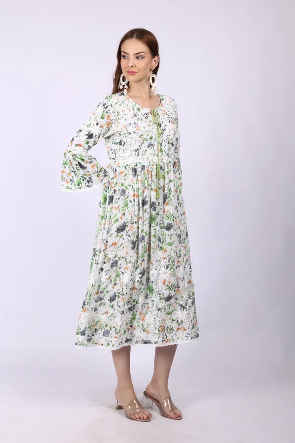 White_Mall_Print_Mall_Cotton_Chikankari_Gown_For_Women