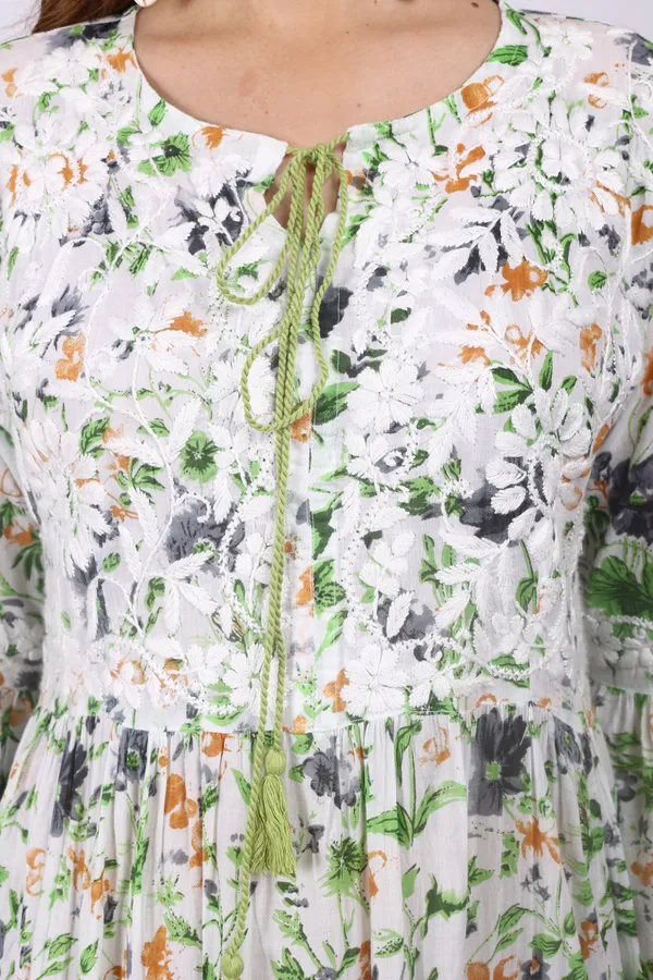 White_Mall_Print_Mall_Cotton_Chikankari_Gown_For_Women