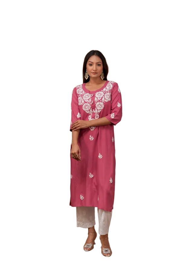 Pink_Chikankari_Kurti_for_Women