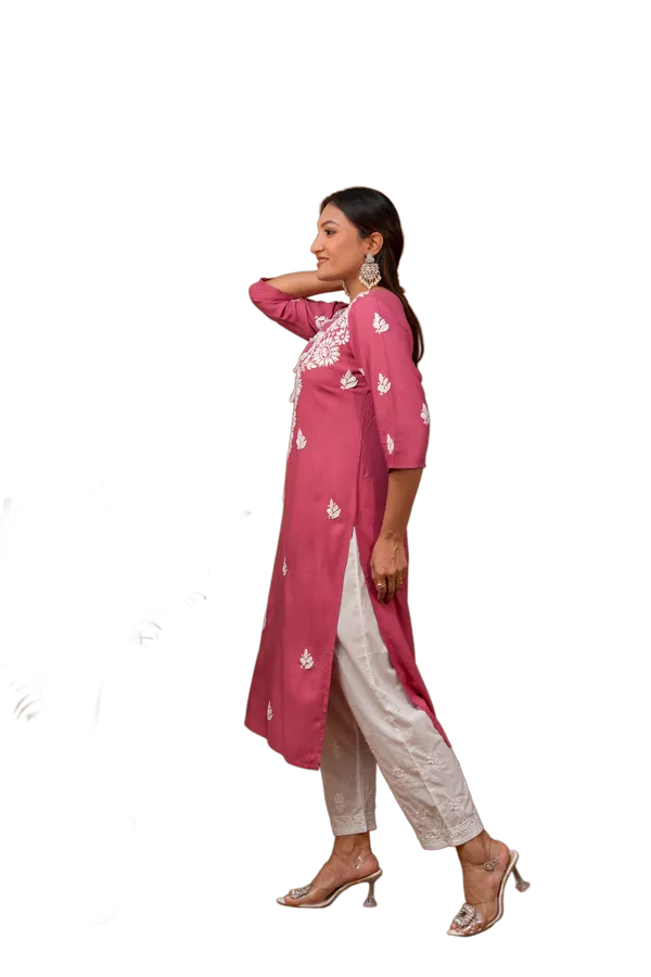 Pink_Chikankari_Kurti_for_Women