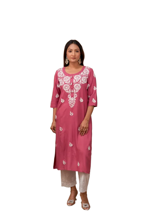 Pink_Chikankari_Kurti_for_Women
