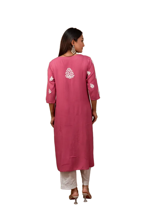 Pink_Chikankari_Kurti_for_Women