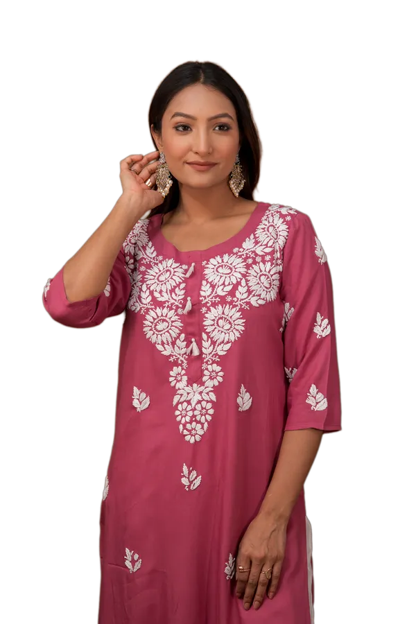 Pink_Chikankari_Kurti_for_Women