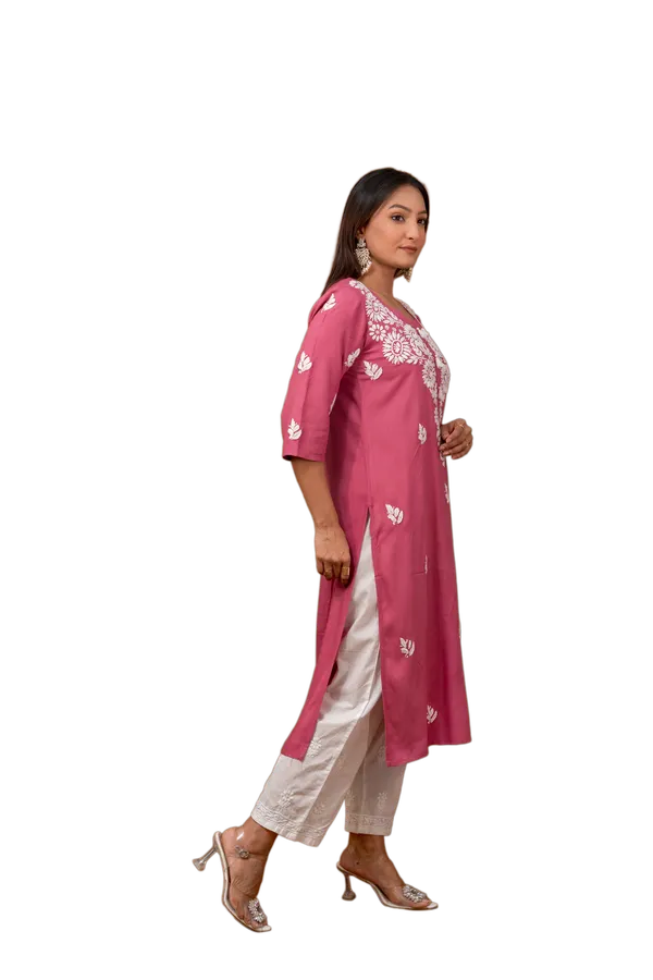 Pink_Chikankari_Kurti_for_Women