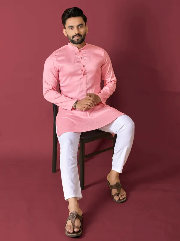 Pink_Polyester_Printed_Kurta_For_Men