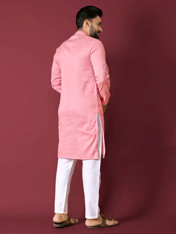 Pink_Polyester_Printed_Kurta_For_Men