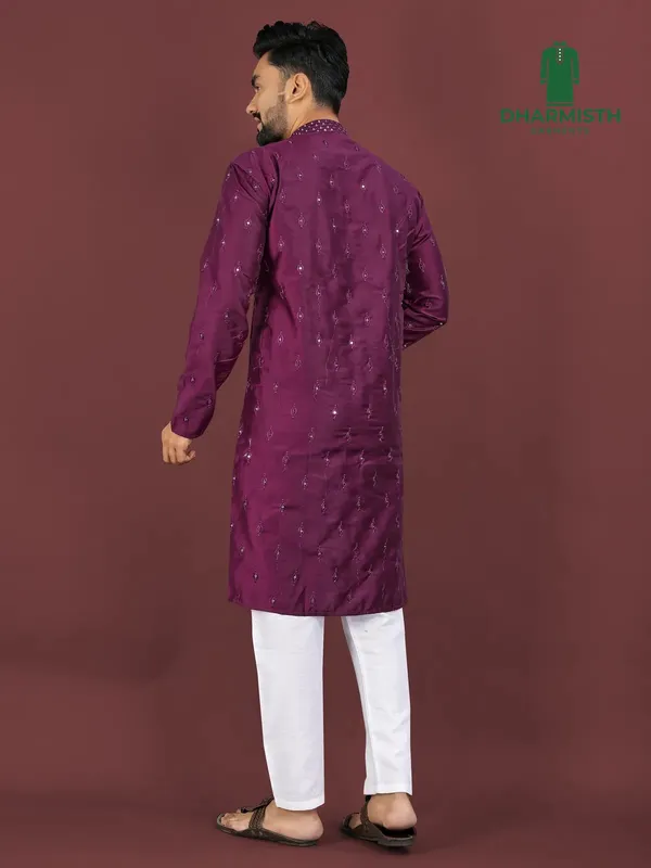 Purple_Polyester_Printed_Kurta_For_Men