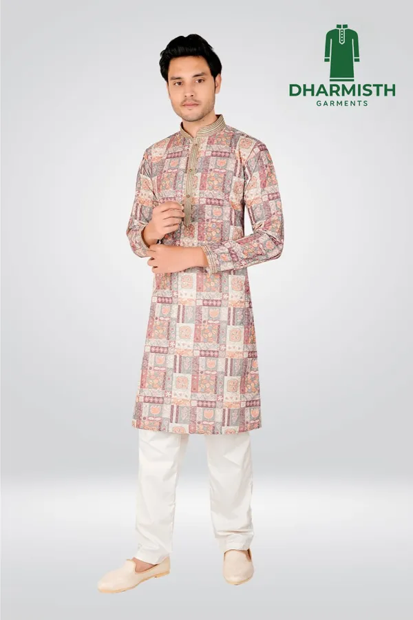 Multicolor_Polyester_Printed_Kurta_For_Men
