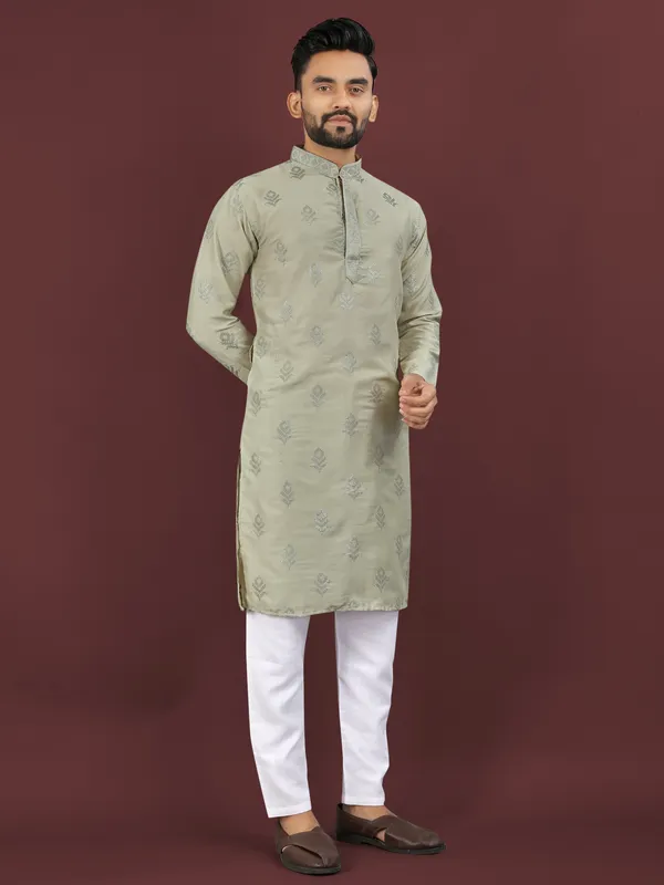 Grey_Polyester_Printed_Kurta_For_Men