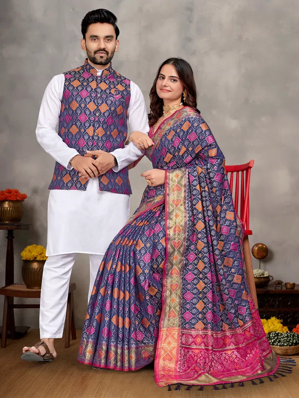 Men's_Kurta_+_Koti_&_Women_Saree