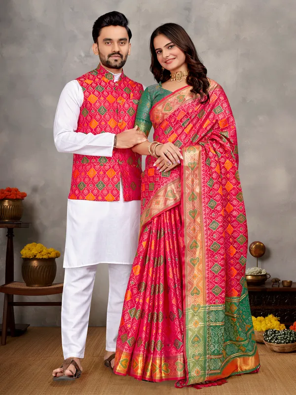 Men's_Kurta_+_Koti_&_Women_Saree